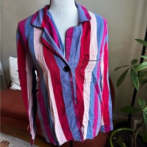 Reformation Pink and Blue Striped PJ set